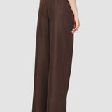 Brown Alanel Soft Cotton Silk Trousers - Joseph