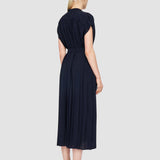 Blue Davidge Airy Plissé Dress - Joseph