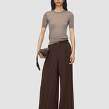 Brown Tibre Airy Plissé Trousers - Joseph