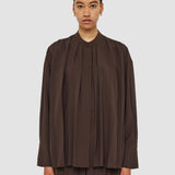 Brown Malte Airy Plissé Blouse - Joseph