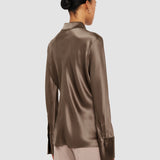 Grey Brunel Silk Satin Blouse - Joseph