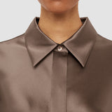 Grey Brunel Silk Satin Blouse - Joseph