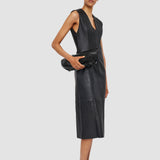 Black Kosma Leather Stretch Dress - Joseph