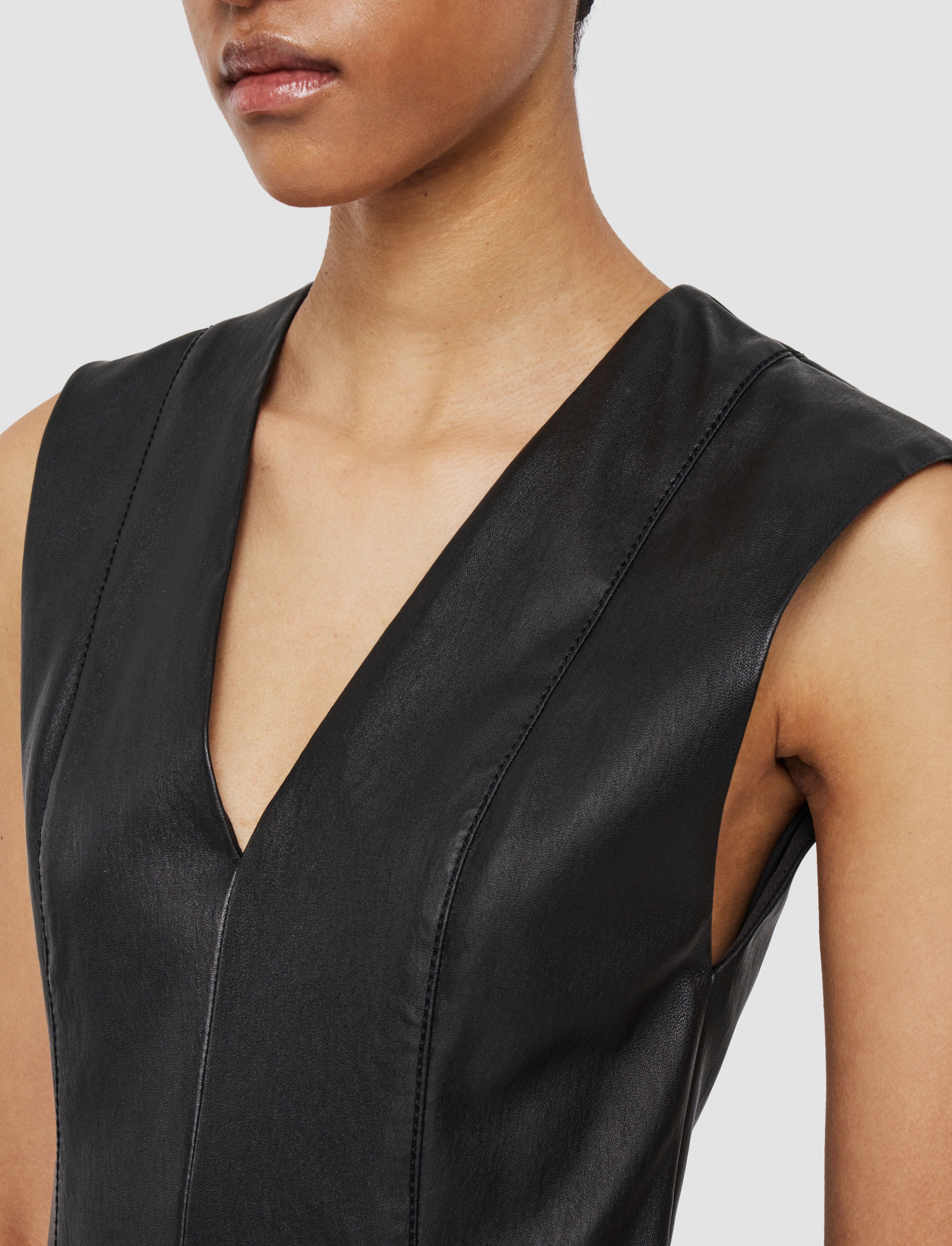 black-kosma-leather-stretch-dress-JOSEPH