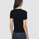 Black Jersey Rib T-Shirt - Joseph