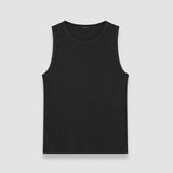 Black Jersey Rib Tank Top - Joseph