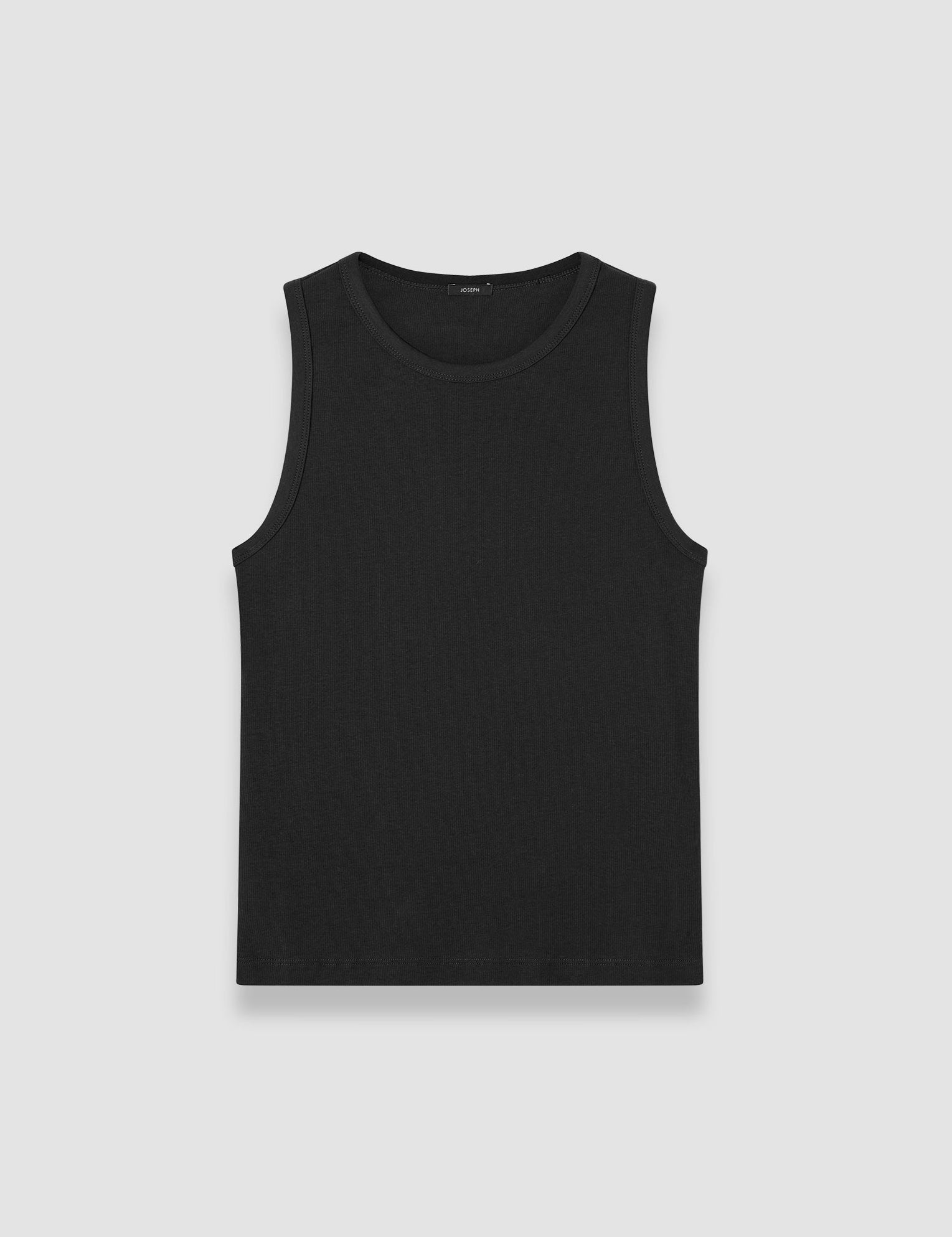 Black Jersey Rib Tank Top - Joseph