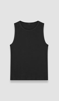 Black Jersey Rib Tank Top - Joseph