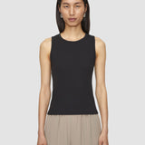 Black Jersey Rib Tank Top - Joseph