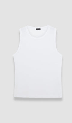 White Jersey Rib Tank Top - Joseph