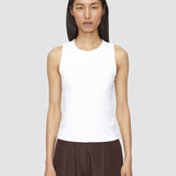 White Jersey Rib Tank Top - Joseph