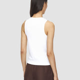 White Jersey Rib Tank Top - Joseph