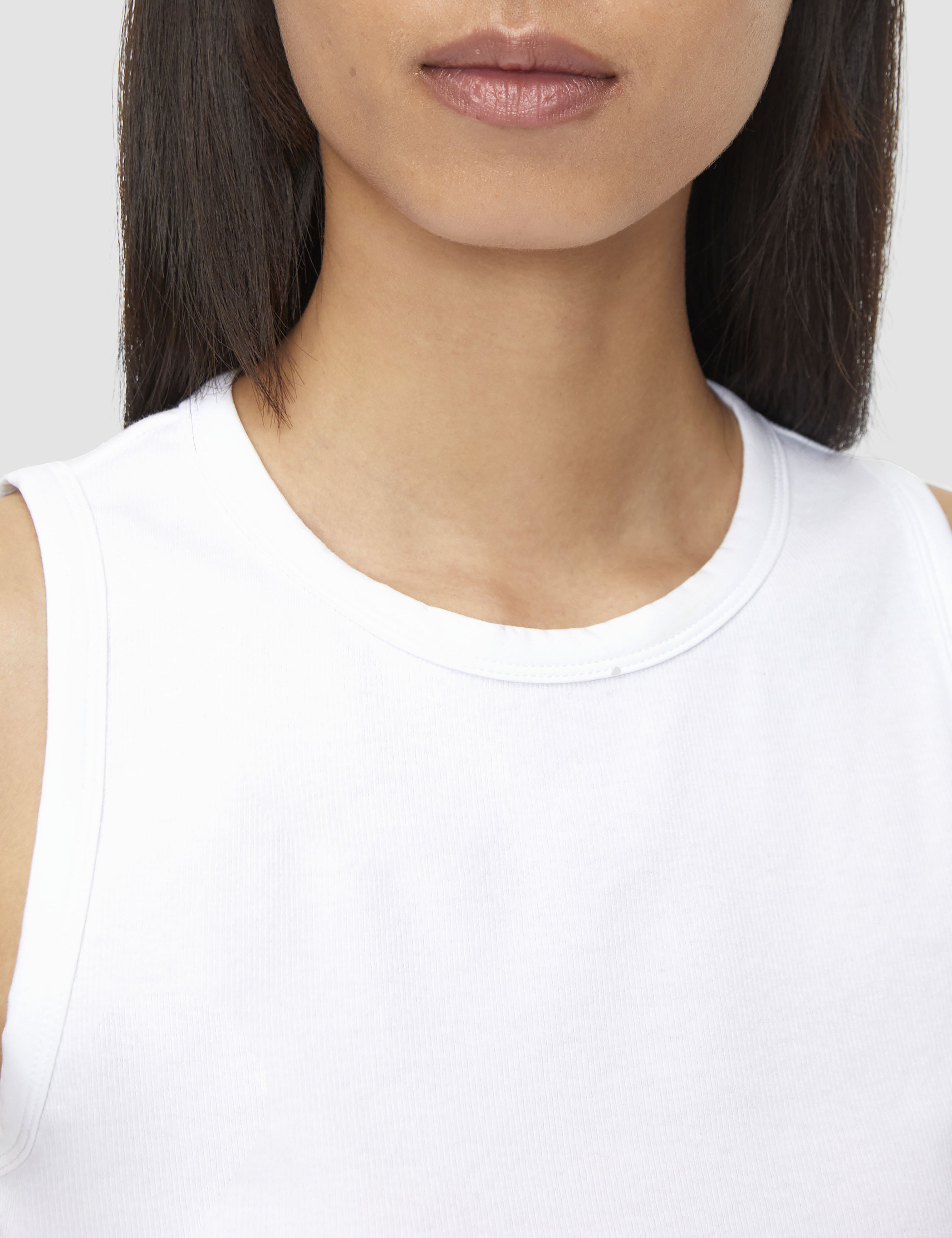 White Jersey Rib Tank Top - Joseph