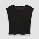 Black Linen Jersey Top - Joseph