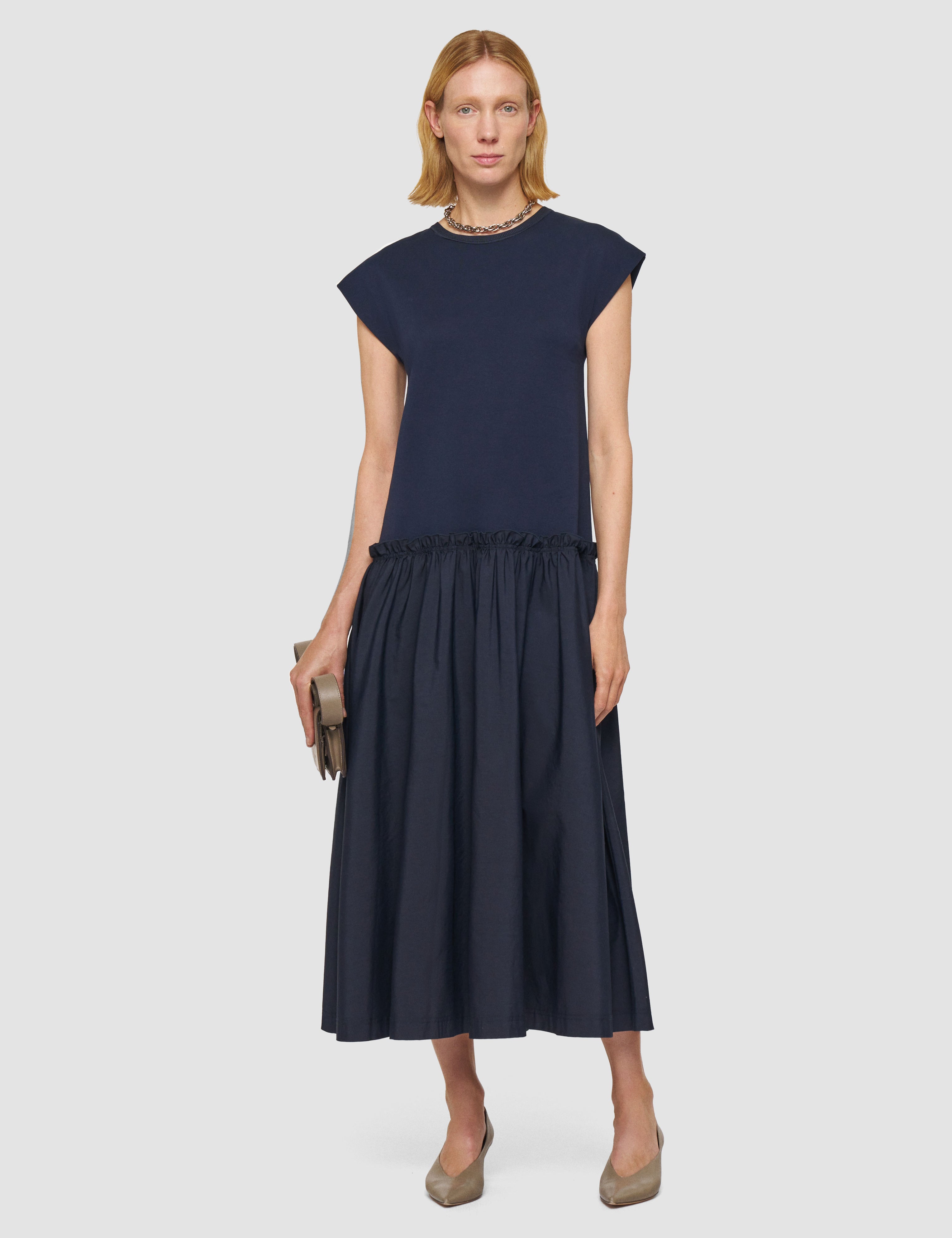 Blue Poplin Jersey Dress - Joseph