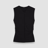 Black Pajol Crepe Jersey Top - Joseph