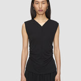 Black Pajol Crepe Jersey Top - Joseph