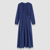 Blue Leila Crepe de Soie Knot Silk Dress - Joseph