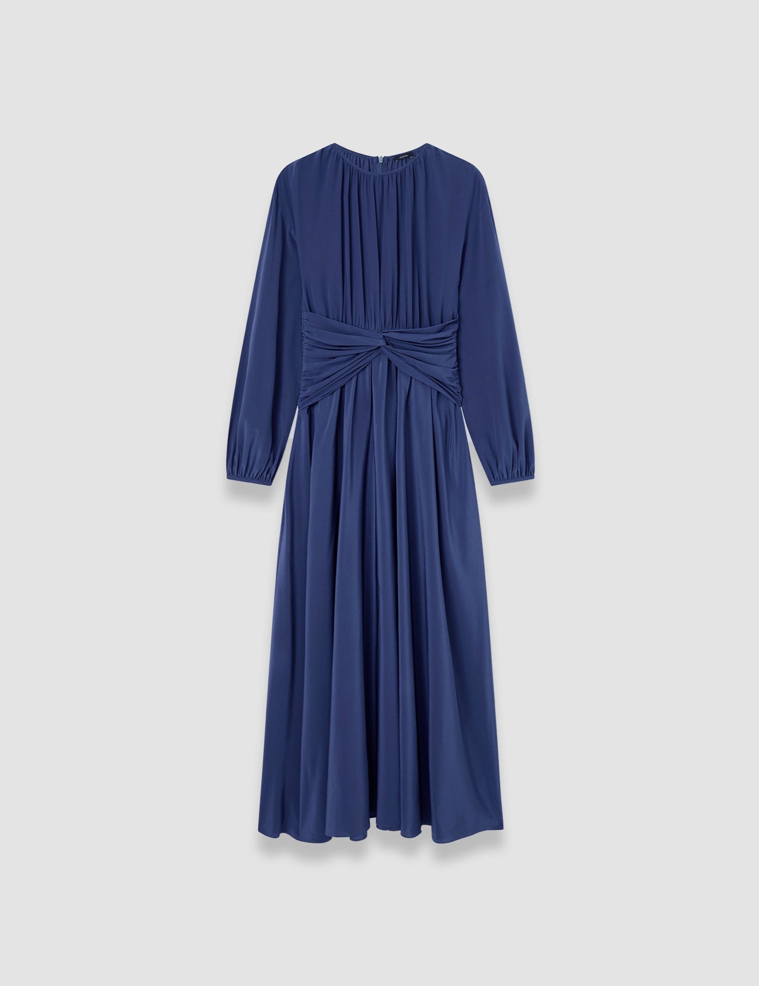 Blue Leila Crepe de Soie Knot Silk Dress - Joseph