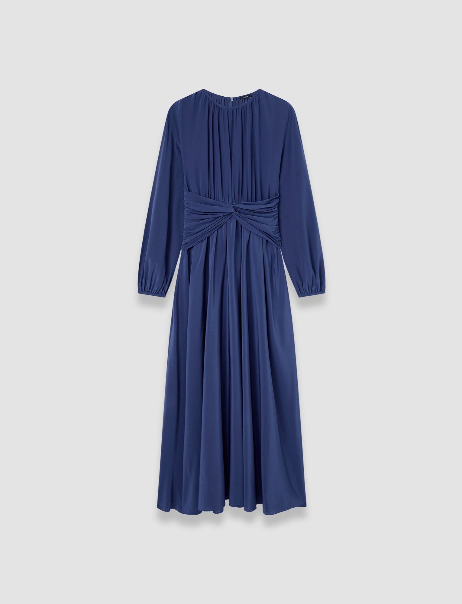 blue-leila-crepe-de-chine-knot-silk-dress-JOSEPH