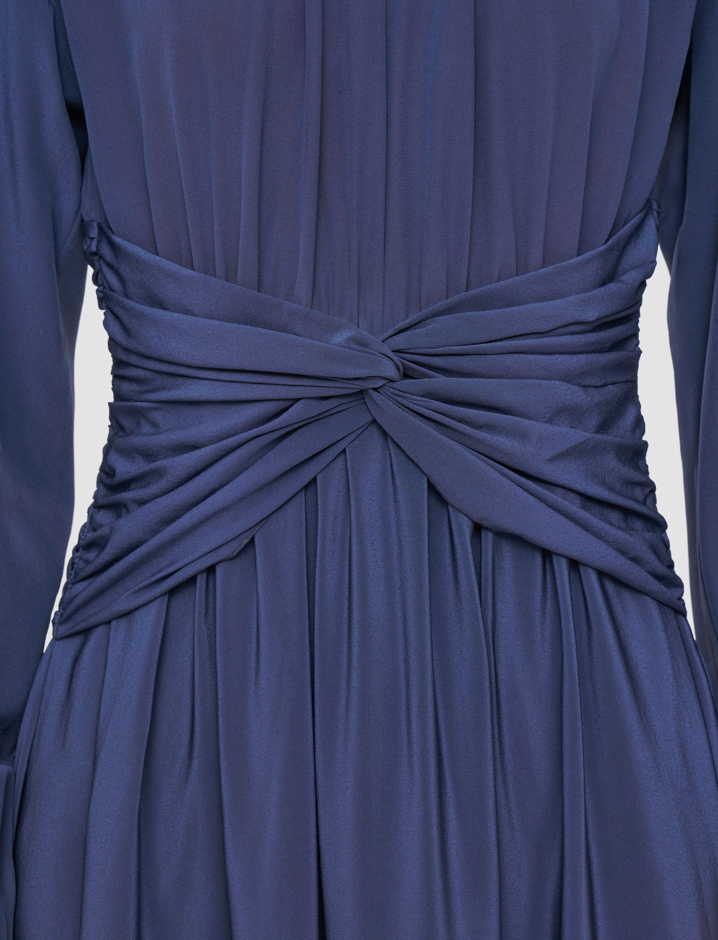 blue-leila-crepe-de-chine-knot-silk-dress-JOSEPH