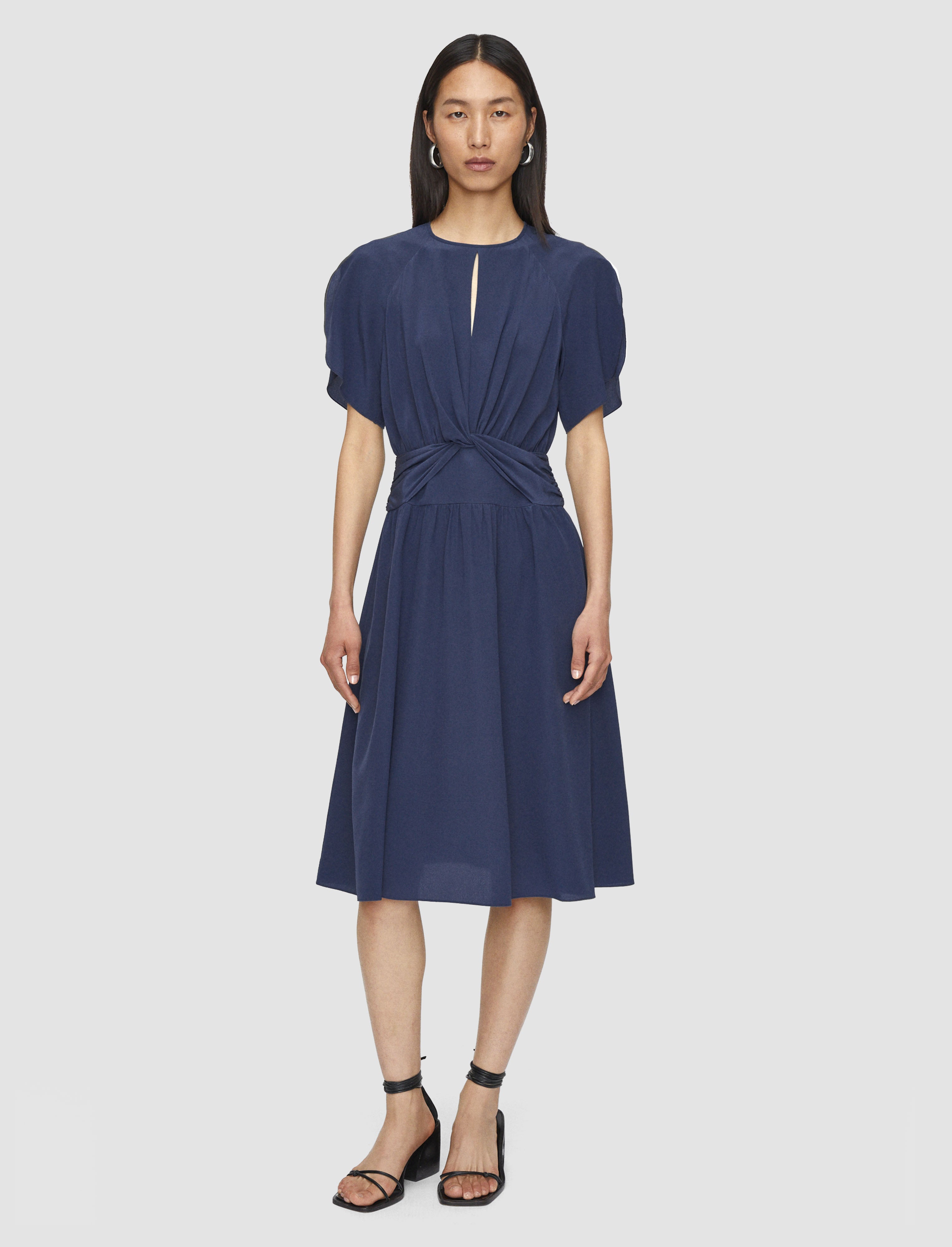 blue-lowri-crepe-de-chine-knot-silk-dress-JOSEPH