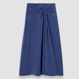 Blue Fran Crepe de Soie Knot Silk Skirt - Joseph