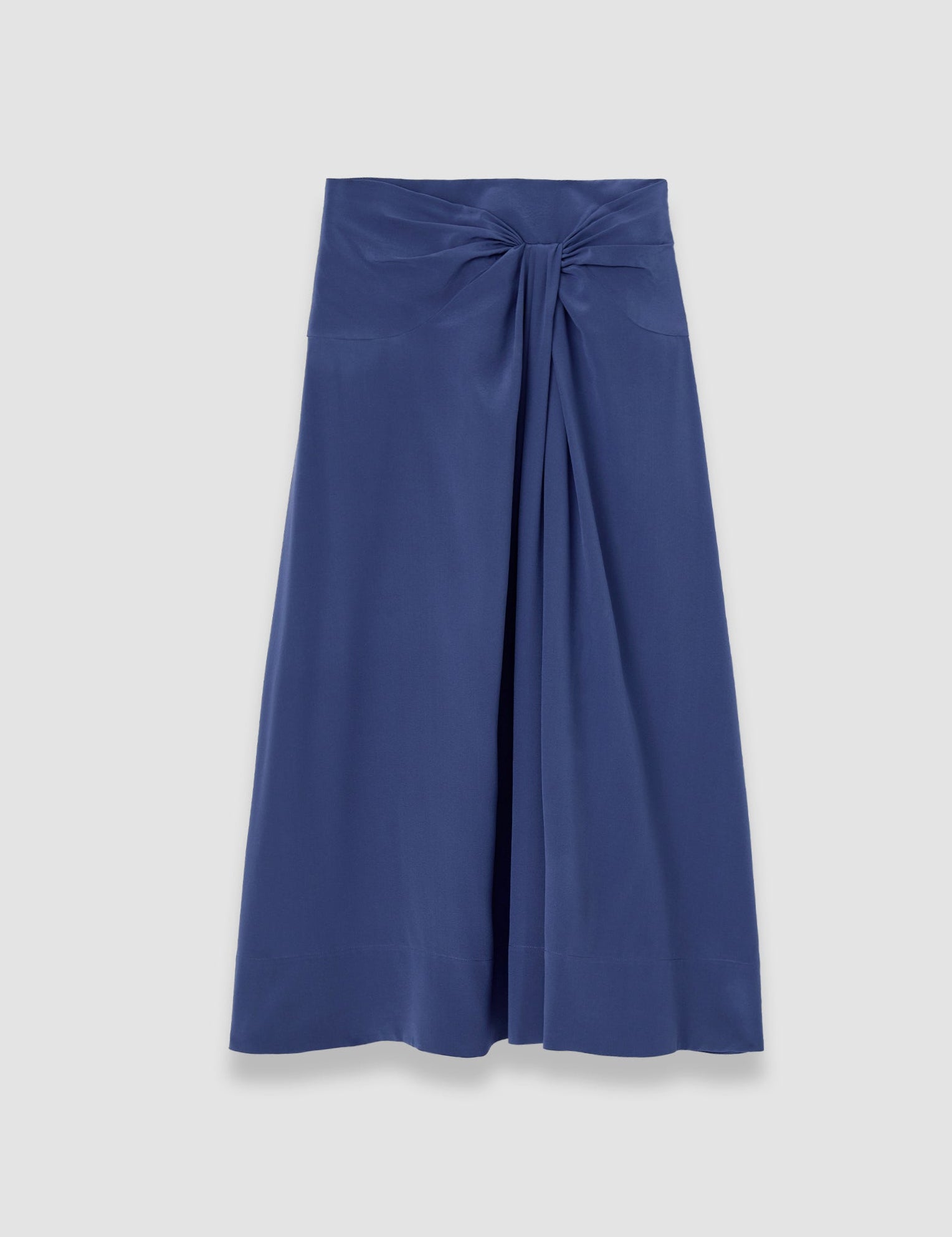 Blue Fran Crepe de Soie Knot Silk Skirt - Joseph