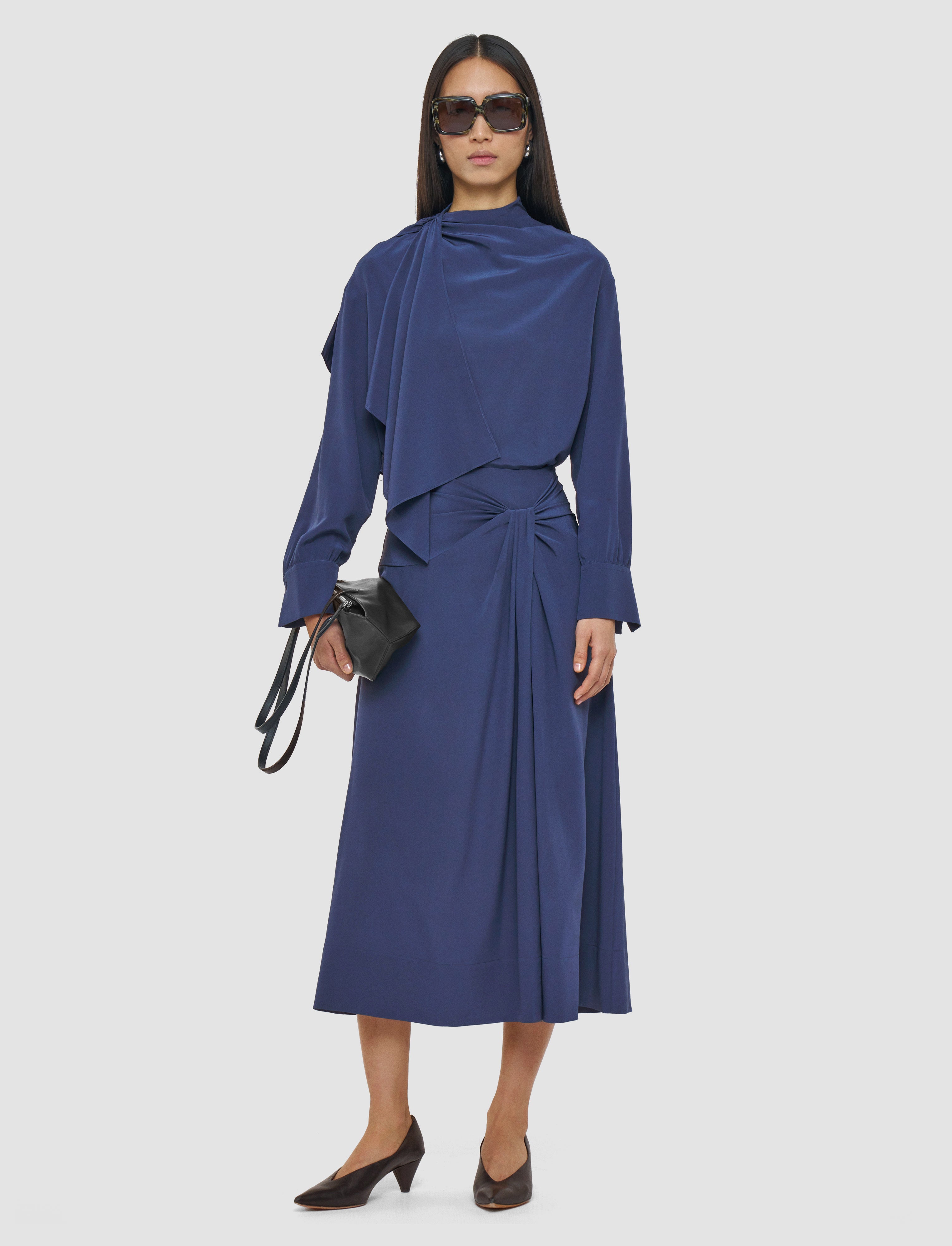 blue-fran-crepe-de-chine-knot-silk-skirt-JOSEPH