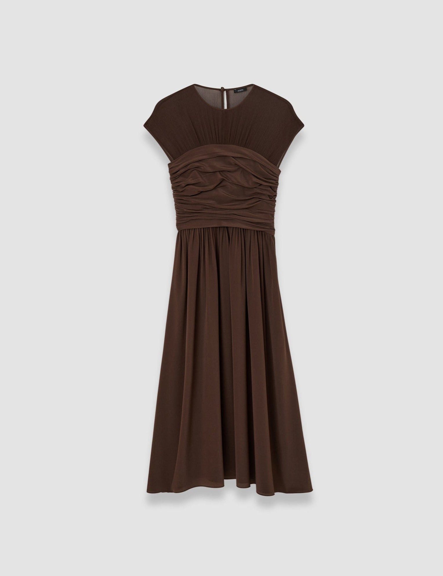 Brown Sophe Crepe de Soie Dress - Joseph