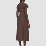 Brown Sophe Crepe de Soie Dress - Joseph