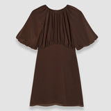 Brown Lizzie Crepe de Soie Silk Dress - Joseph