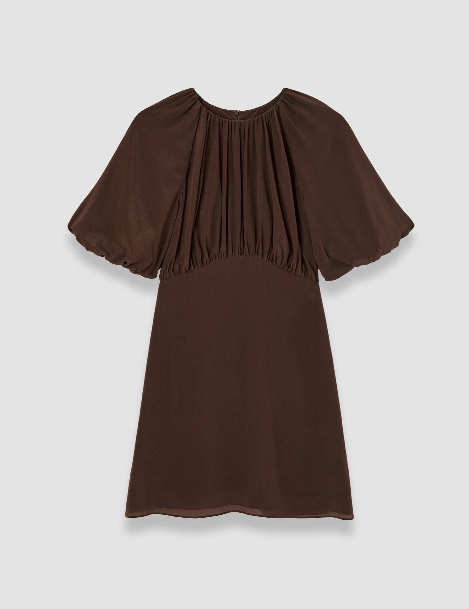 Brown Lizzie Crepe de Soie Silk Dress - Joseph