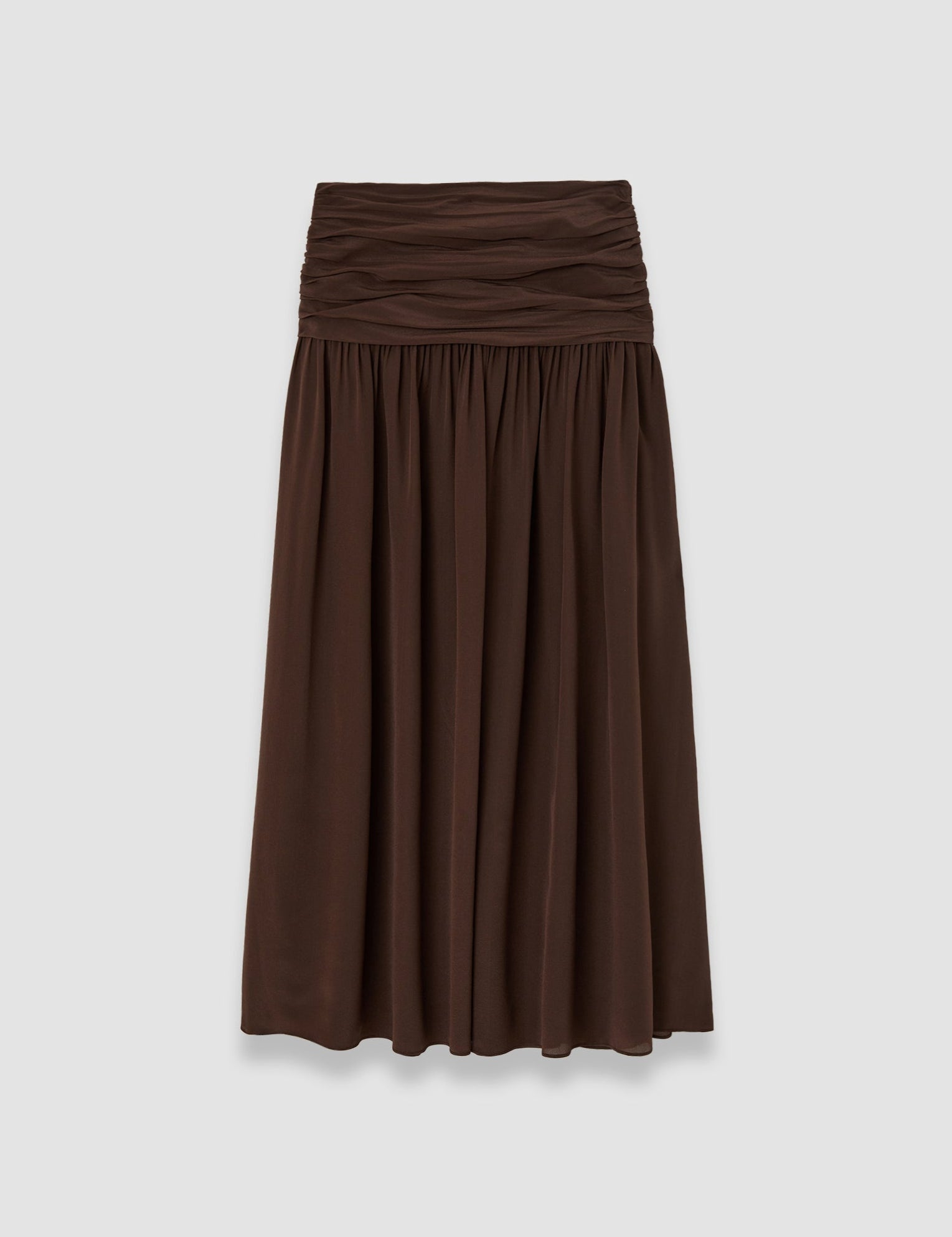 Brown Bex Crepe de Soie Silk Skirt - Joseph