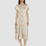 Geegee Ruched Silk Satin Dress