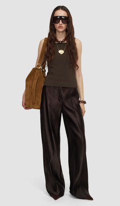 Brown Jnane Silk Linen Blend Trousers - Joseph