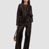 Brown Jnane Silk Linen Blend Trousers - Joseph