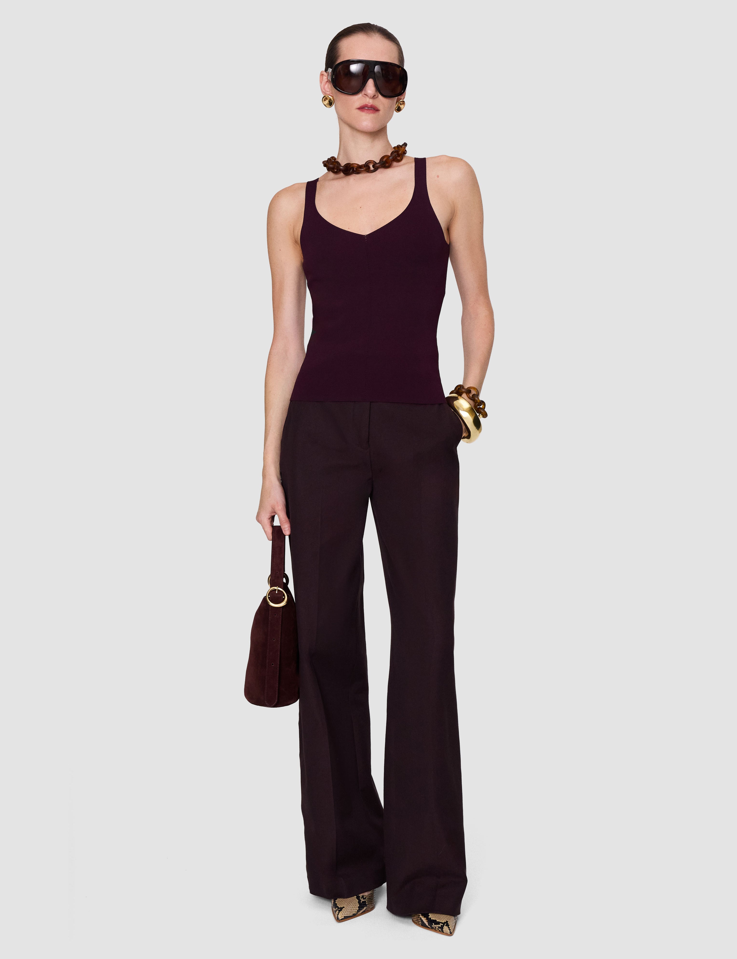Purple Joann Compact Milano Tank Top - Joseph