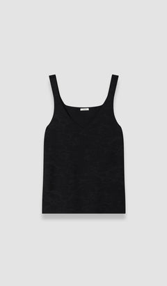 Black Joann Textured Milano Tank Top - Joseph