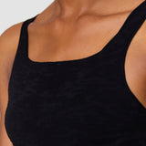 Black Joann Leopard Jacquard Milano Tank Top - Joseph