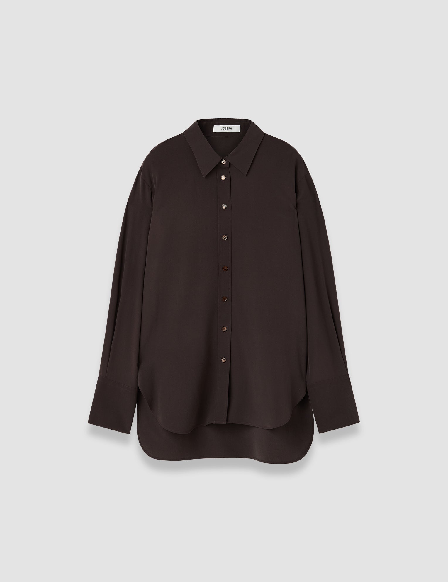 Brown Joe Crepe de Chine Silk Blouse - Joseph