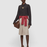 Brown Joe Crepe de Chine Silk Blouse - Joseph