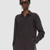 Brown Joe Crepe de Chine Silk Blouse - Joseph