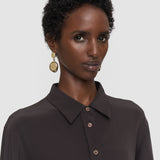 Brown Joe Crepe de Chine Silk Blouse - Joseph