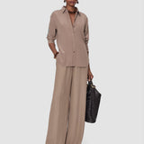 Brown Joe Crepe de Chine Silk Blouse - Joseph
