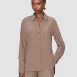Brown Joe Crepe de Chine Silk Blouse - Joseph