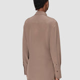 Brown Joe Crepe de Chine Silk Blouse - Joseph
