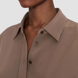 Brown Joe Crepe de Chine Silk Blouse - Joseph