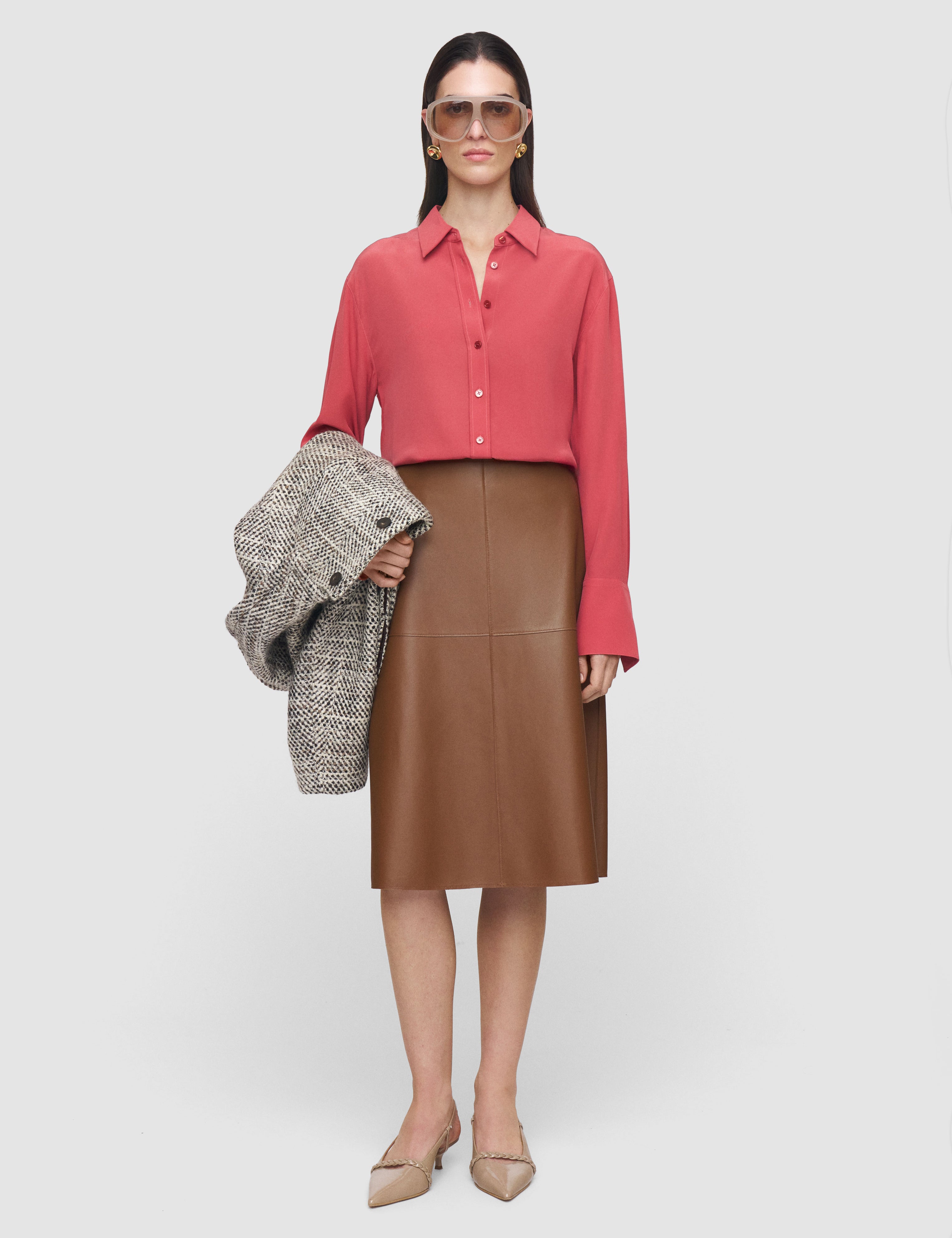 Pink Joe Crepe de Chine Silk Blouse - Joseph