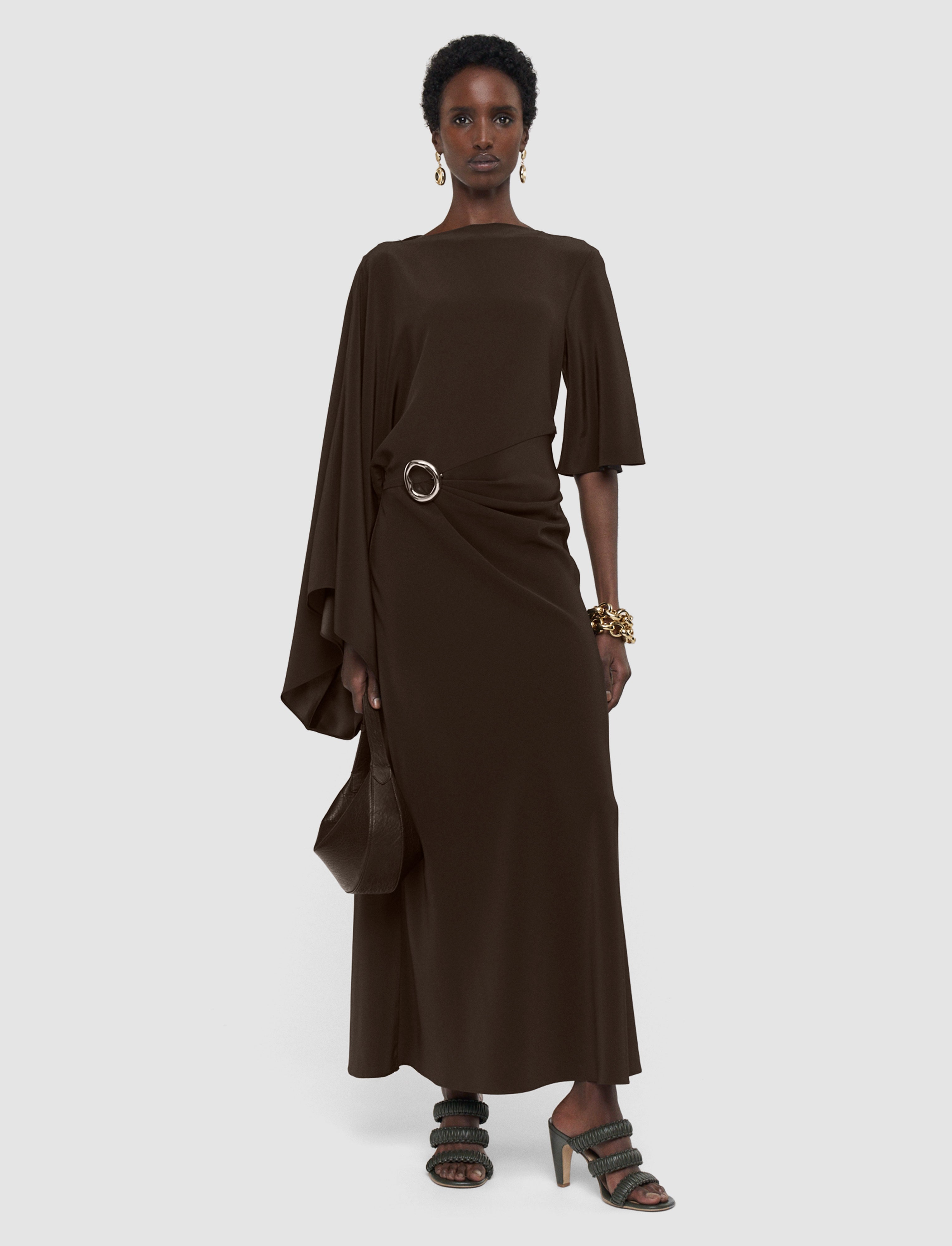 brown-joya-satin-twill-dress-JOSEPH